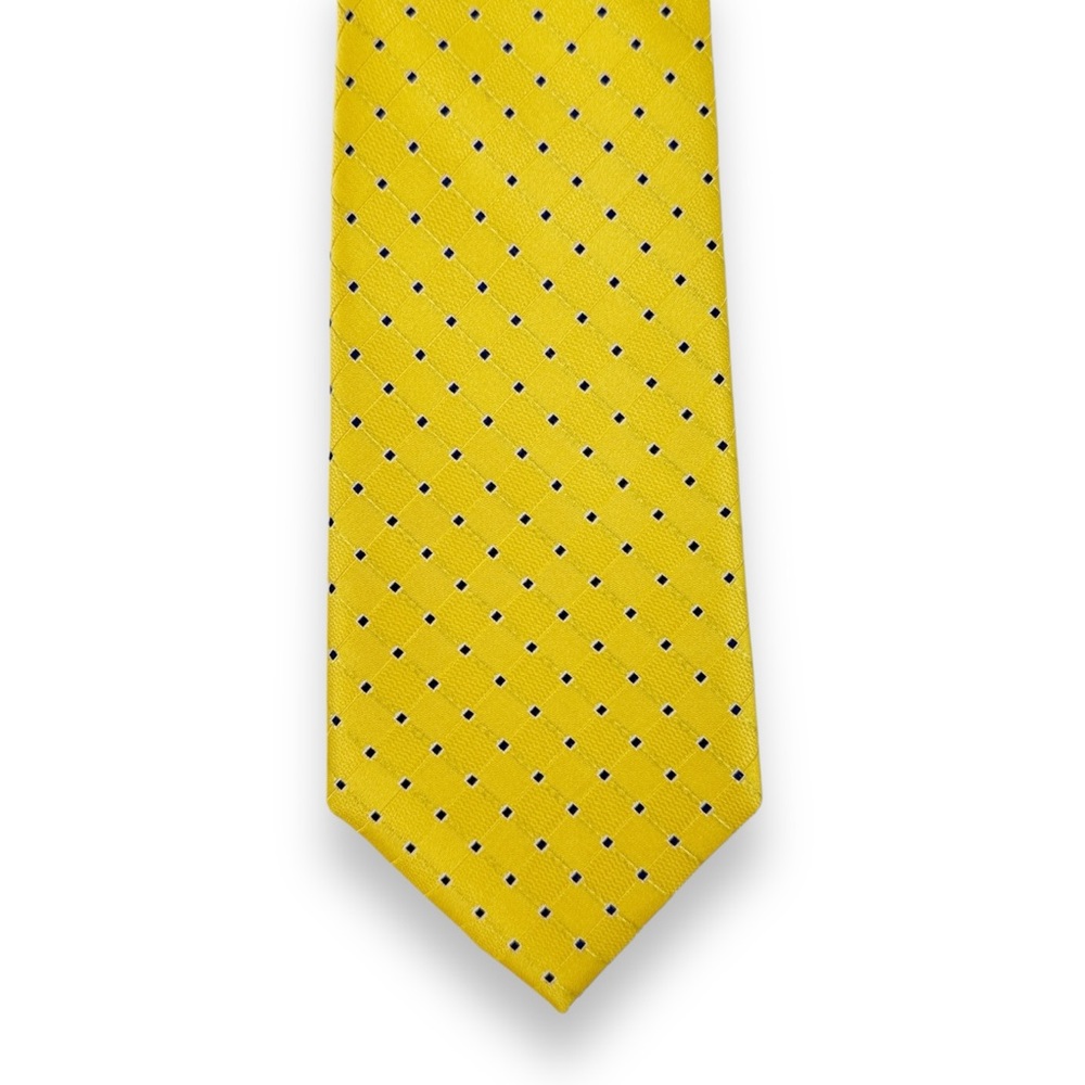 Tommy Hilfiger Neck Tie Blue Yellow Mens Silk Geometric Designer Suit 3.25 x 57”